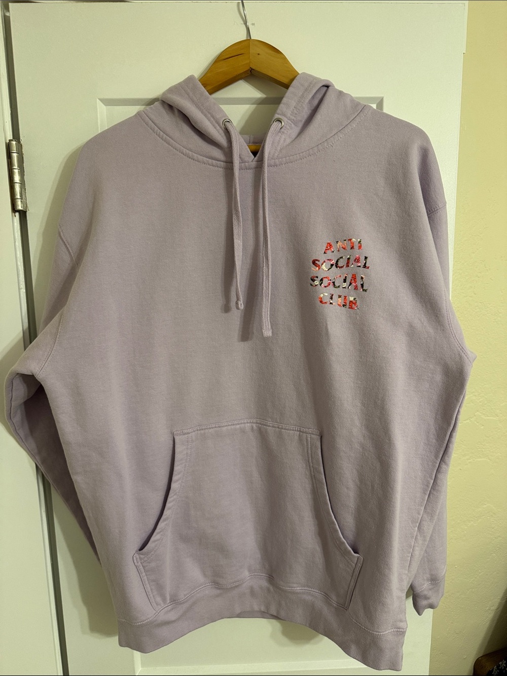 Anti Social Social Club ASSC Floral Logo Bed Hoodie Lavender Size L